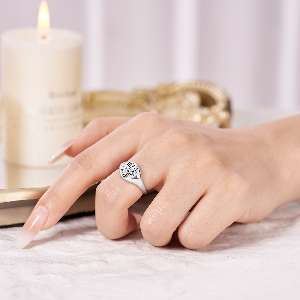 Purplehecate Scorpio Zodiac Sterling Silver Ring
