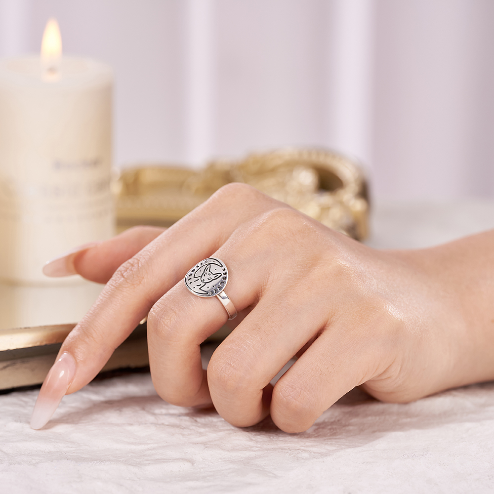 Purplehecate Celestial Cat Sterling Silver Ring