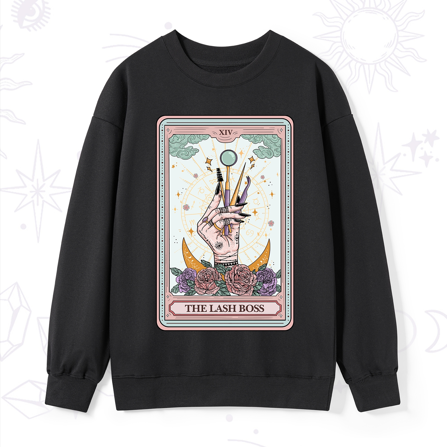 Purplehecate The Lash Boss Tarot Card Sweatshirt