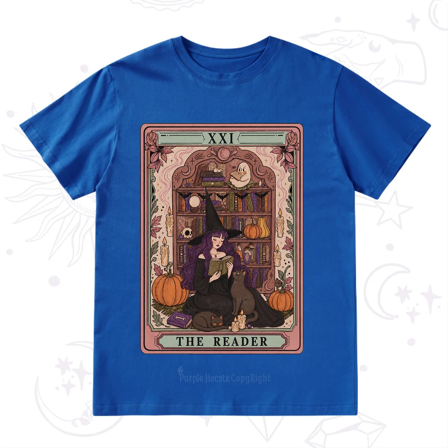 Purplehecate The Reader Tarot Bookish Witch T-Shirt