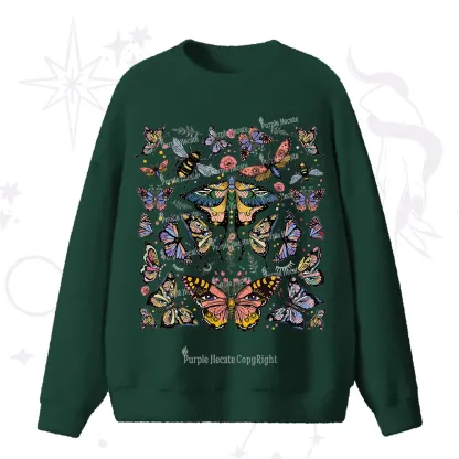 Purplehecate Mystical Butterfly & Moth Fuzzy Ugly Sweater