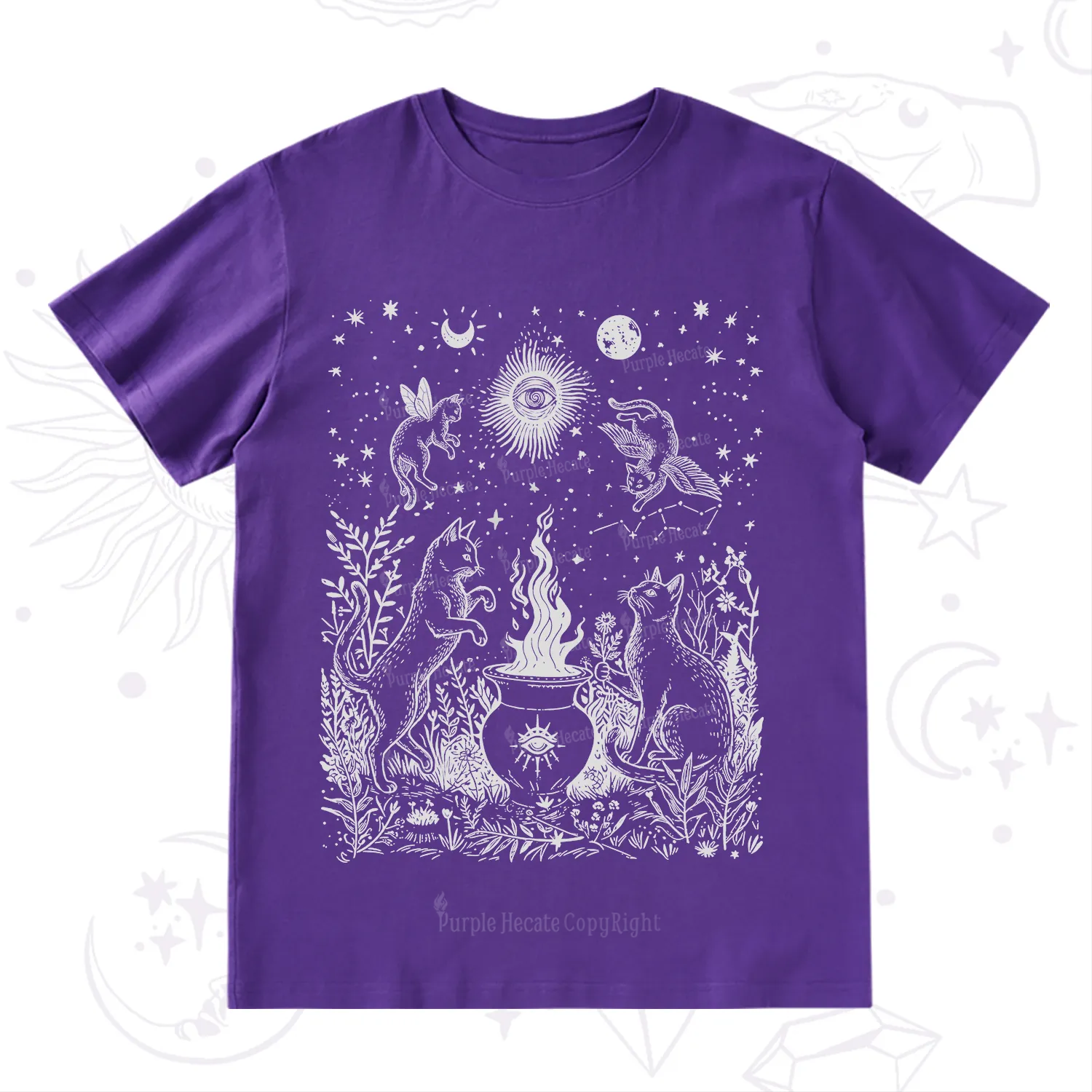 Purplehecate Midnight Meowgic Moon Ritual T-Shirt