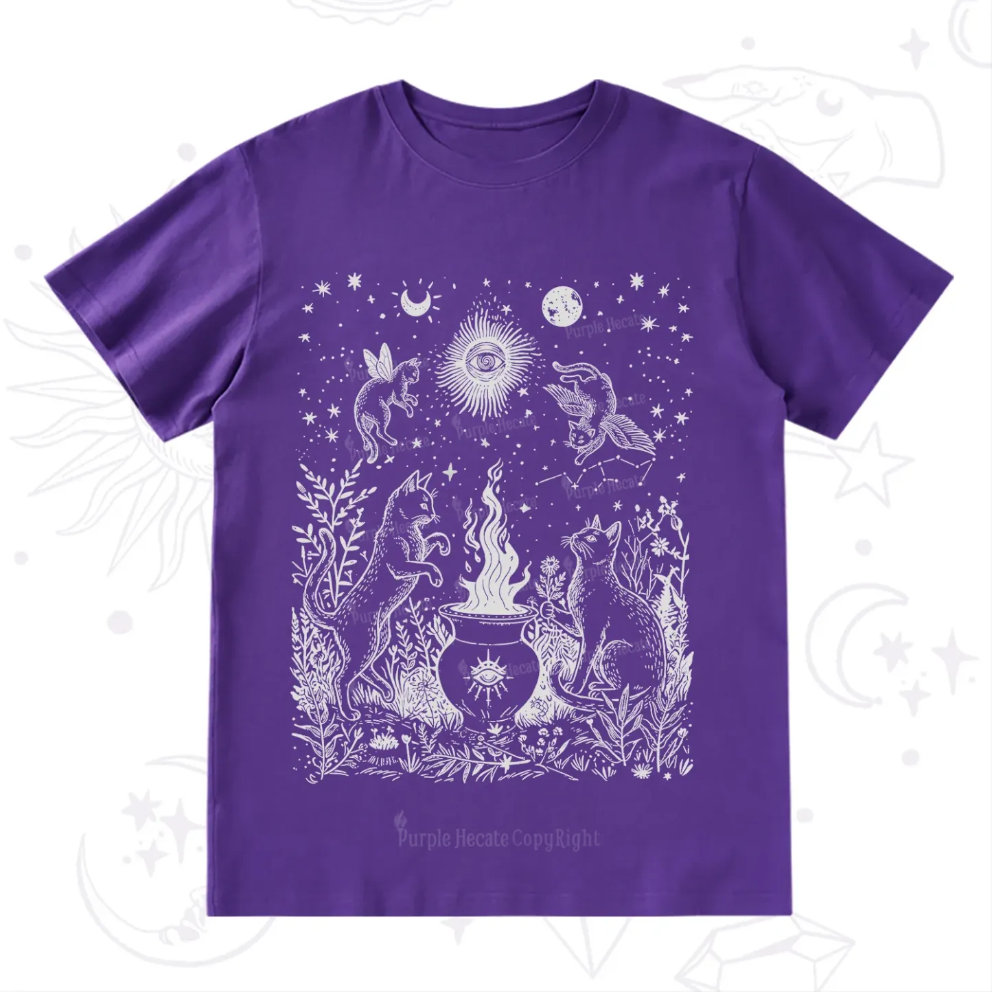 Purplehecate Midnight Meowgic Moon Ritual T-Shirt