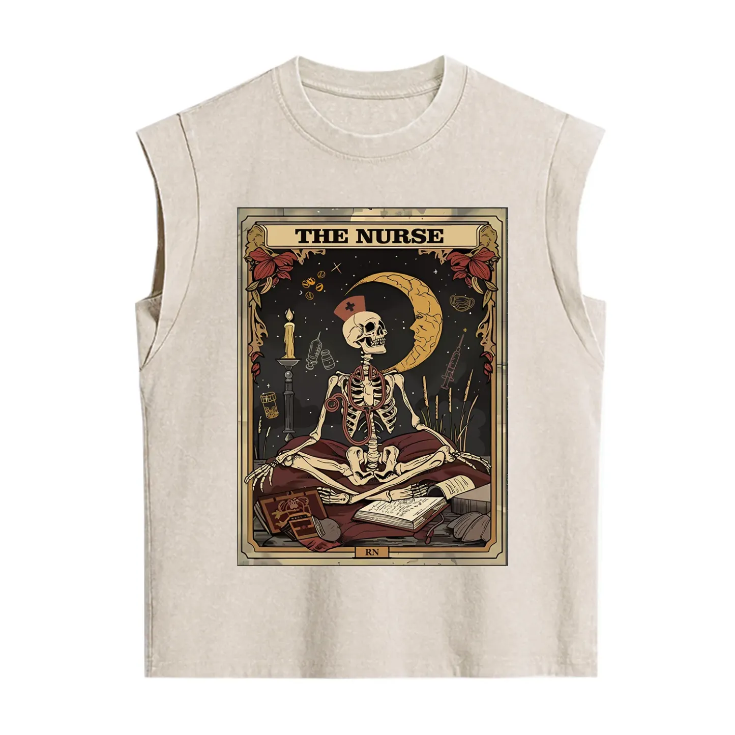 Purplehecate The Nurse Tarot Card Vintage Washed Tank