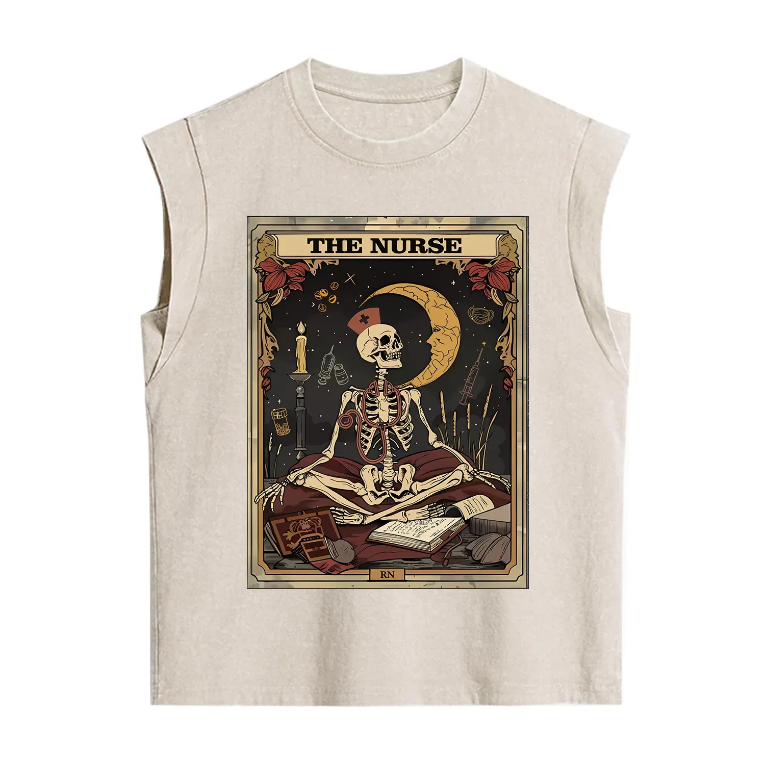Purplehecate The Nurse Tarot Card Vintage Washed Tank