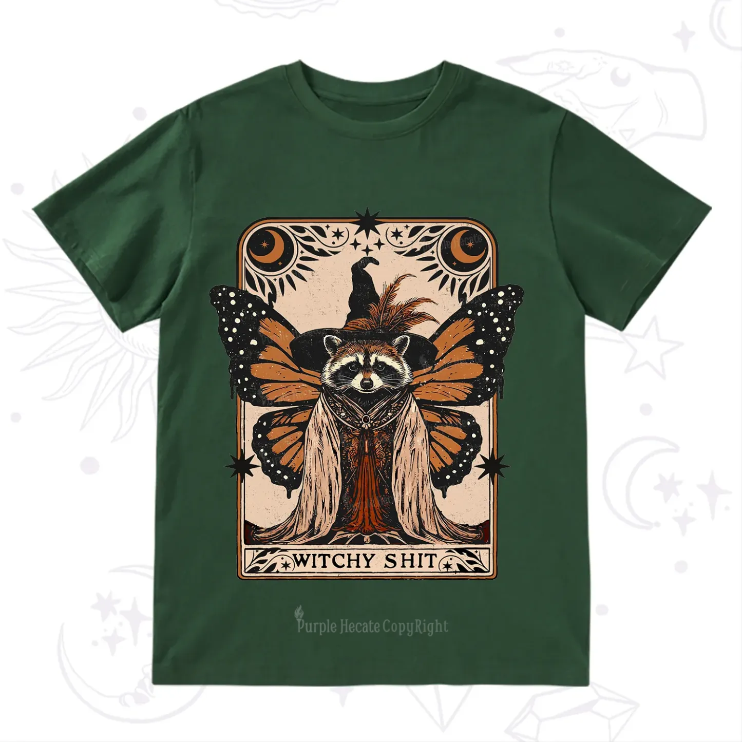 Purplehecate Witchy Shit Raccoon T-Shirt