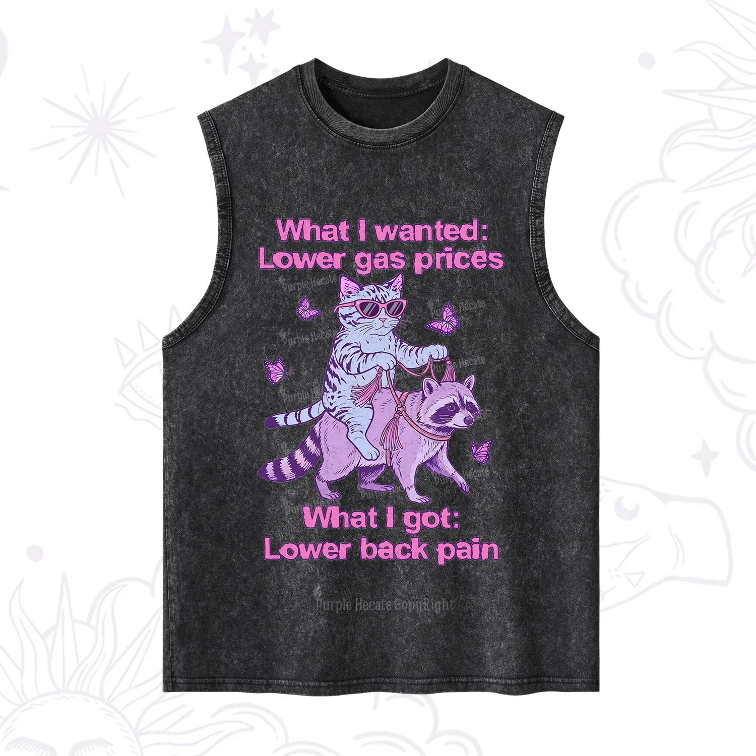 Purplehecate Lower Gas Prices Lower Back Pain Cat Washed Tank