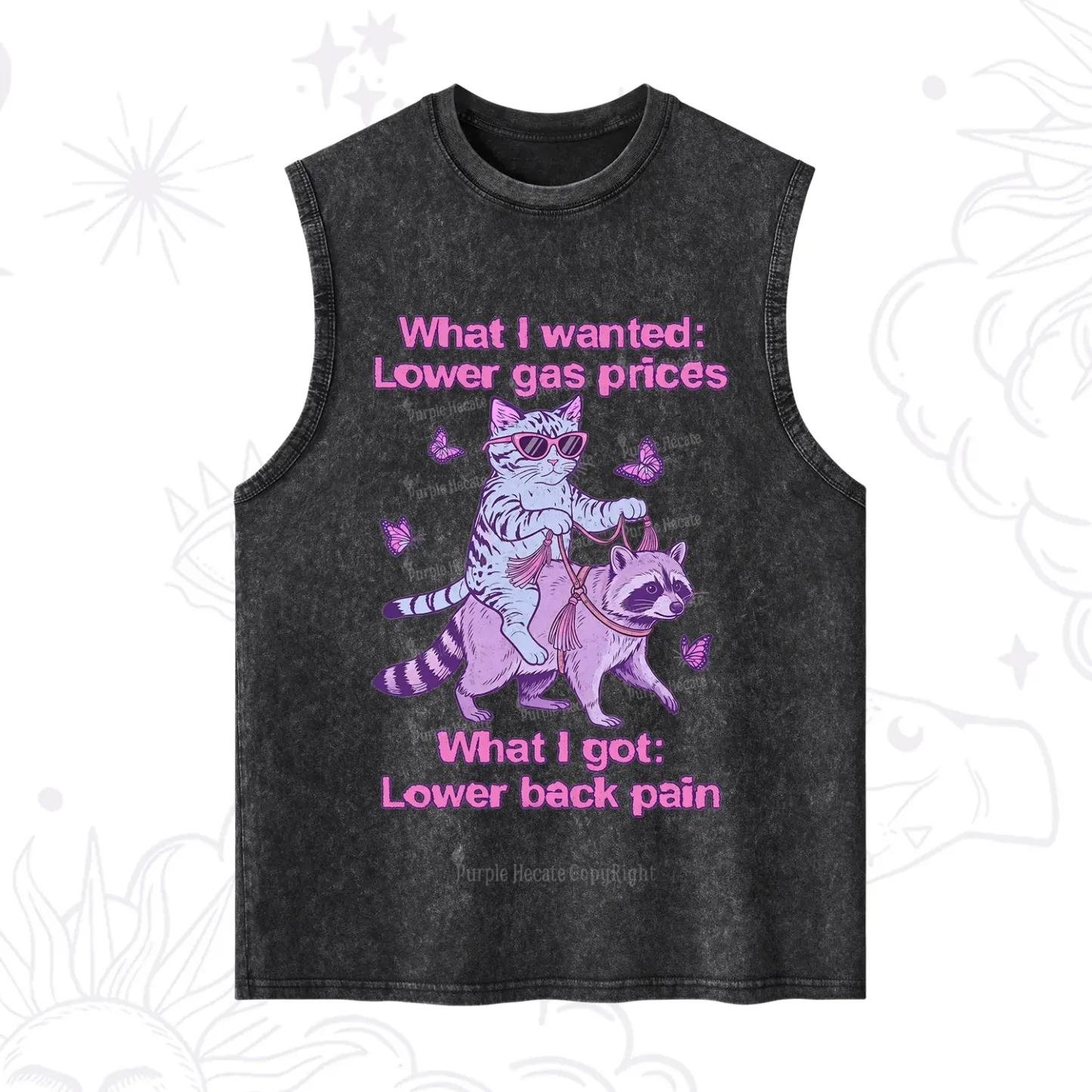 Purplehecate Lower Gas Prices Lower Back Pain Cat Washed Tank
