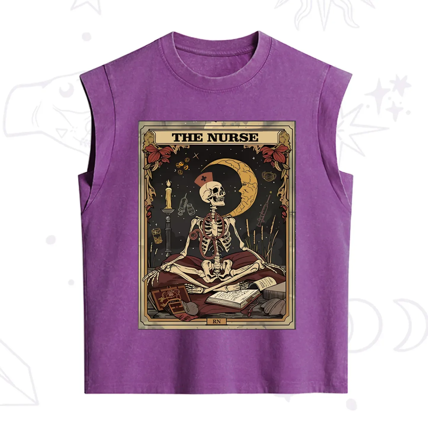 Purplehecate The Nurse Tarot Card Vintage Washed Tank