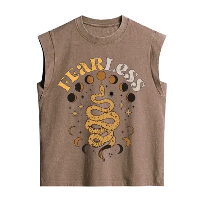 Purplehecate Fearless Serpent of the Moon Phases Vintage Washed Tank