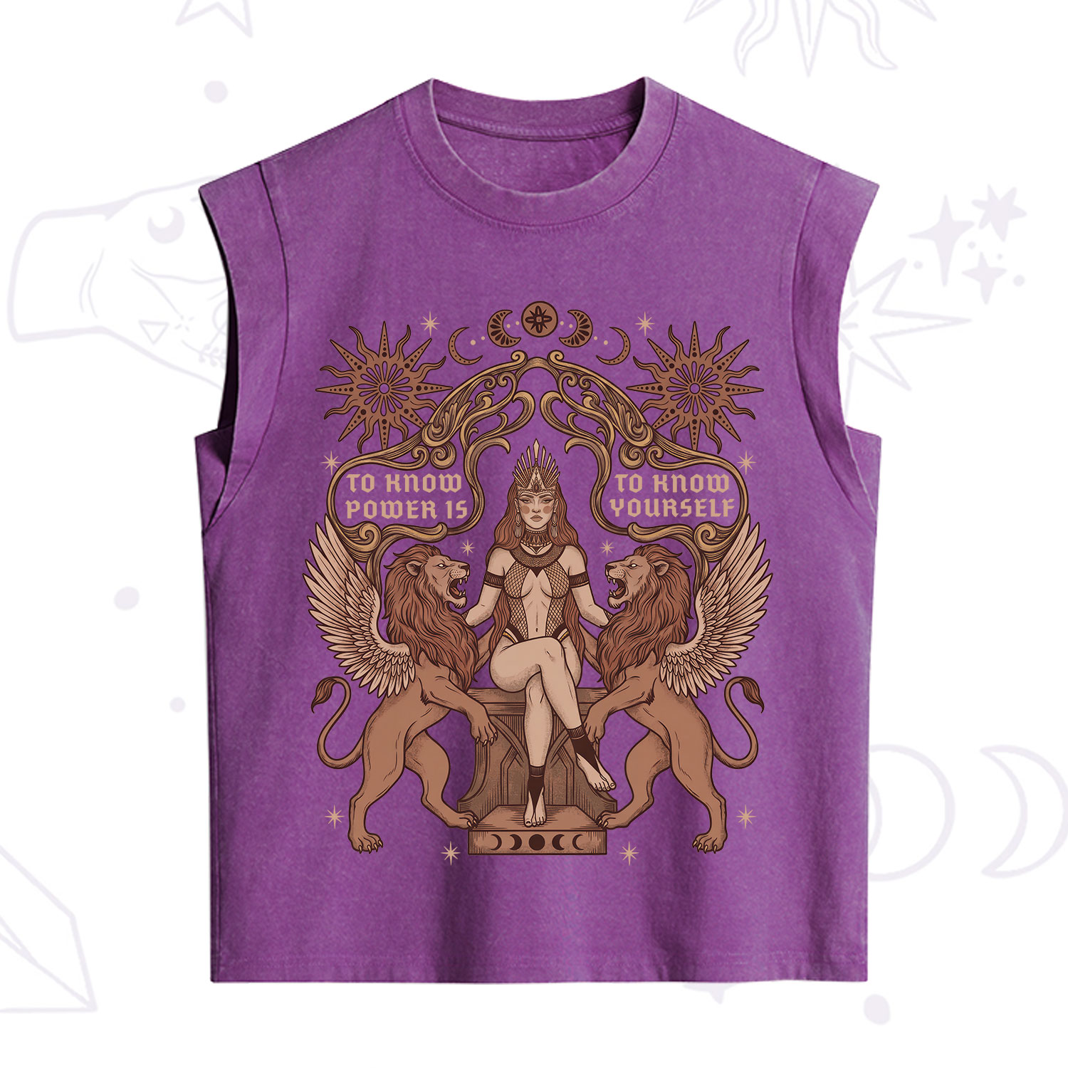 Purplehecate Awakening of Power and Self-Knowledge Vintage Washed Tank