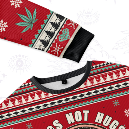 Purplehecate Drugs Not Hugs Ugly Christmas Sweatshirts