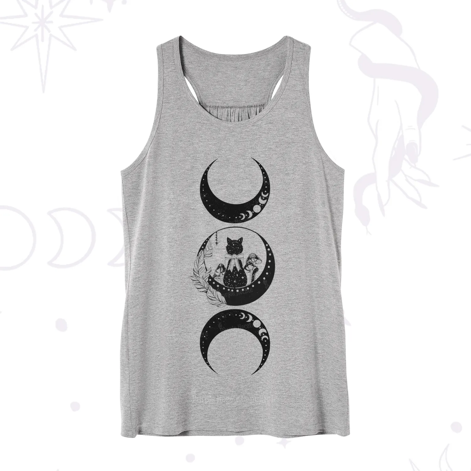 Purplehecate Cat And Moon Phases Tank