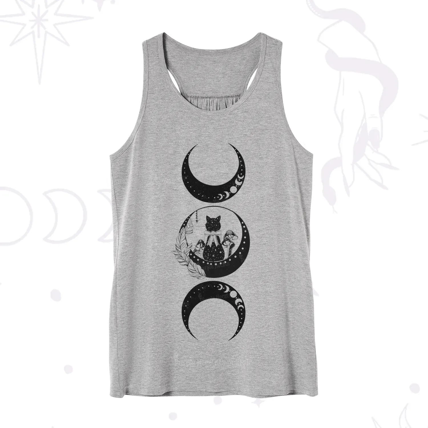Purplehecate Cat And Moon Phases Tank