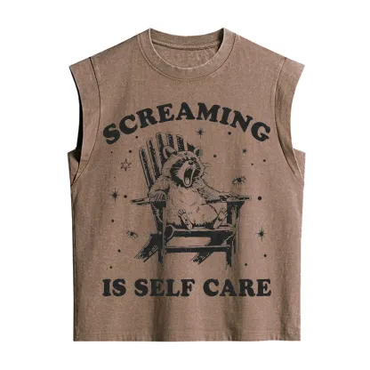 Purplehecate Screaming is Self Care Vintage Washed Tank
