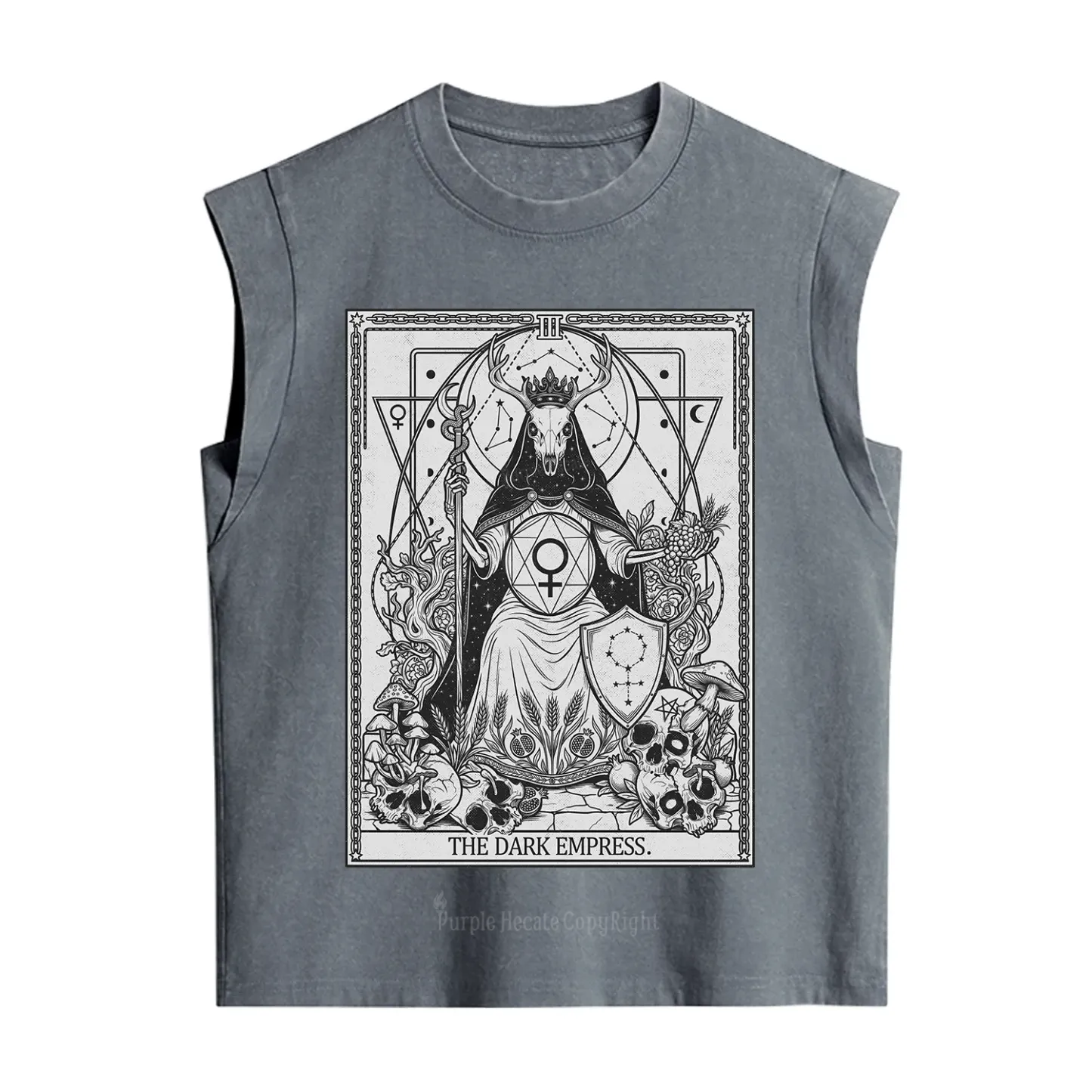 Purplehecate The Dark Empress Tarot Vintage Washed Tank