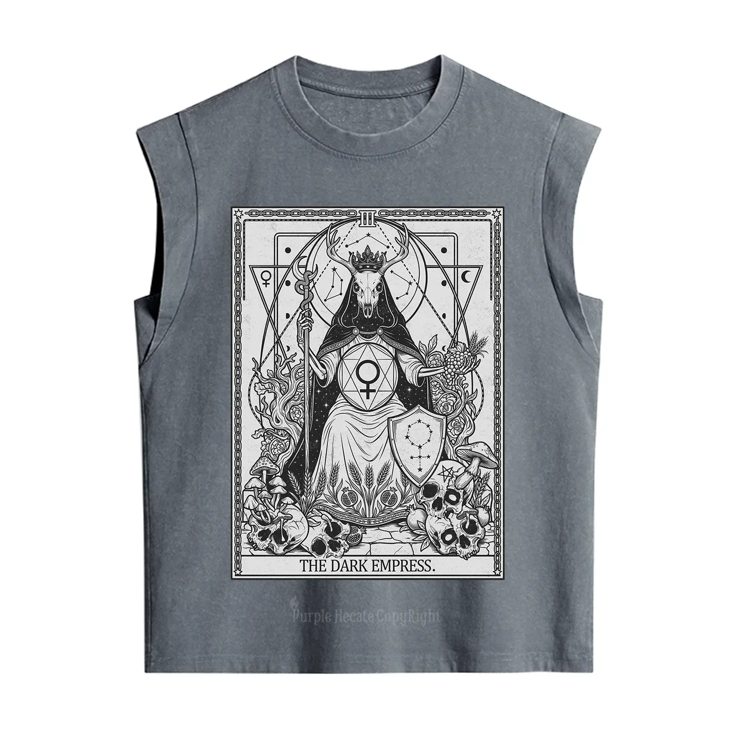 Purplehecate The Dark Empress Tarot Vintage Washed Tank
