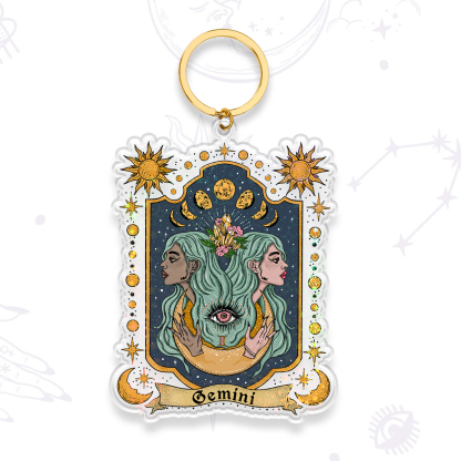 Purplehecate Gemini Zodiac Keychain