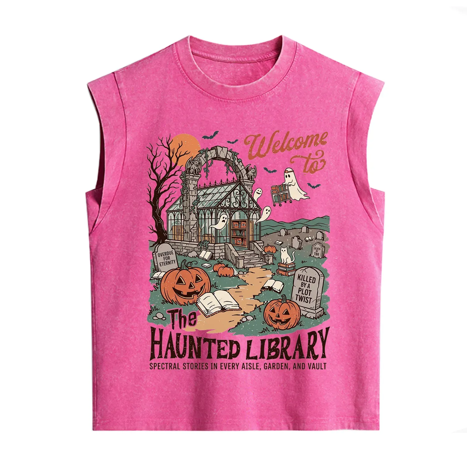 Purplehecate Welcome to the Haunted Library Vintage Washed Tank