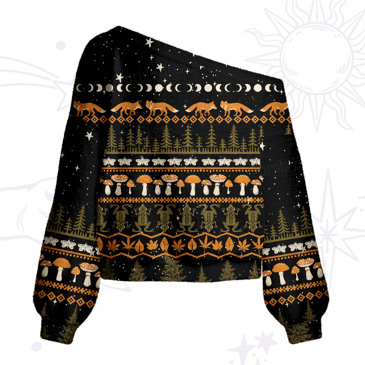 Purplehecate Mystic Woods One Shoulder Sweaters