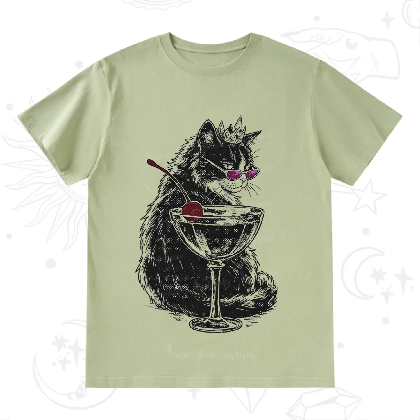 Purplehecate Martini Queen Cat T-Shirt