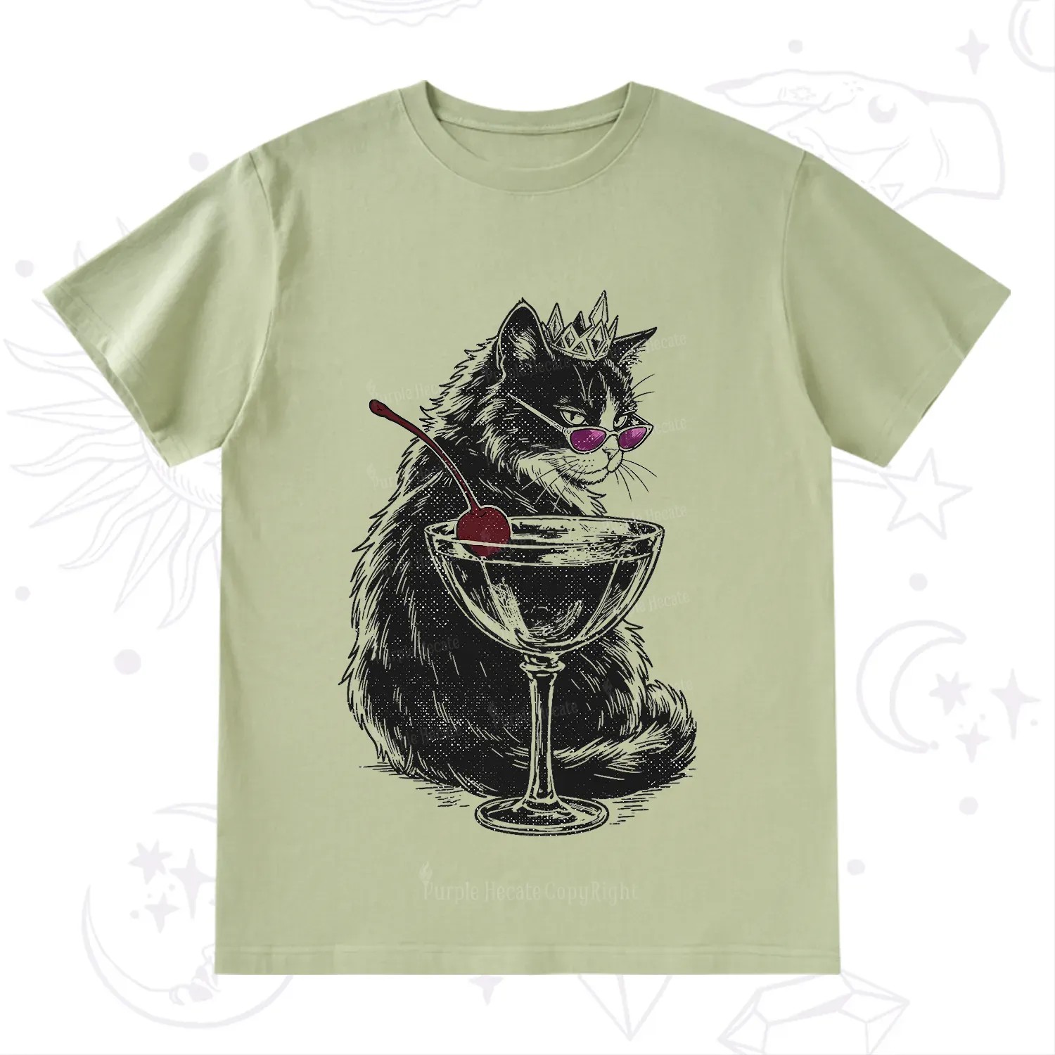 Purplehecate Martini Queen Cat T-Shirt