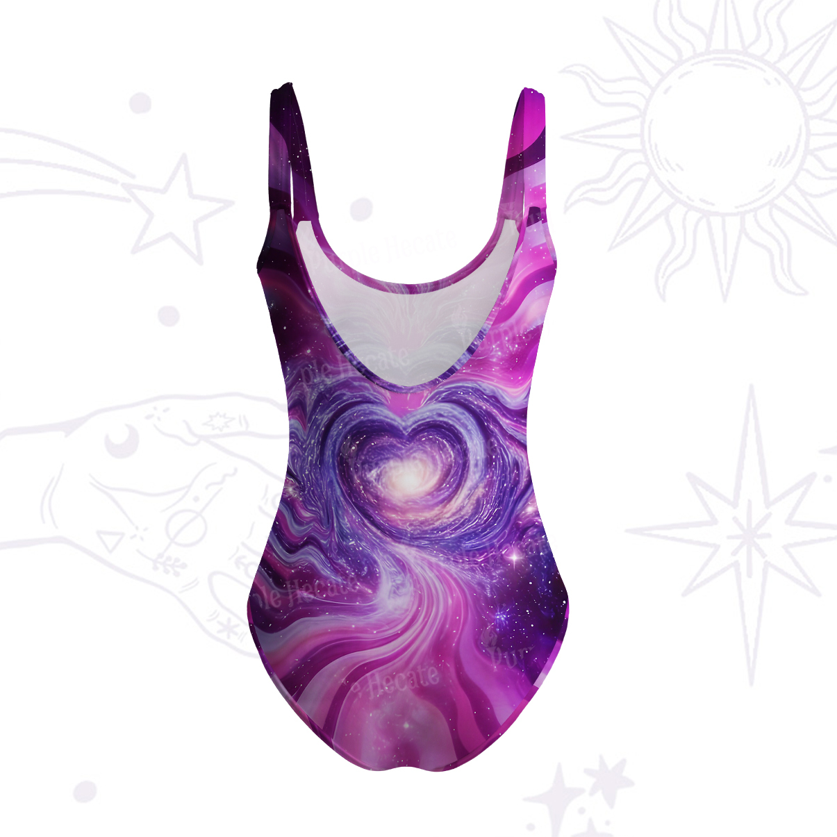 Purplehecate Cosmic Heart Tank One Piece Swimsuit