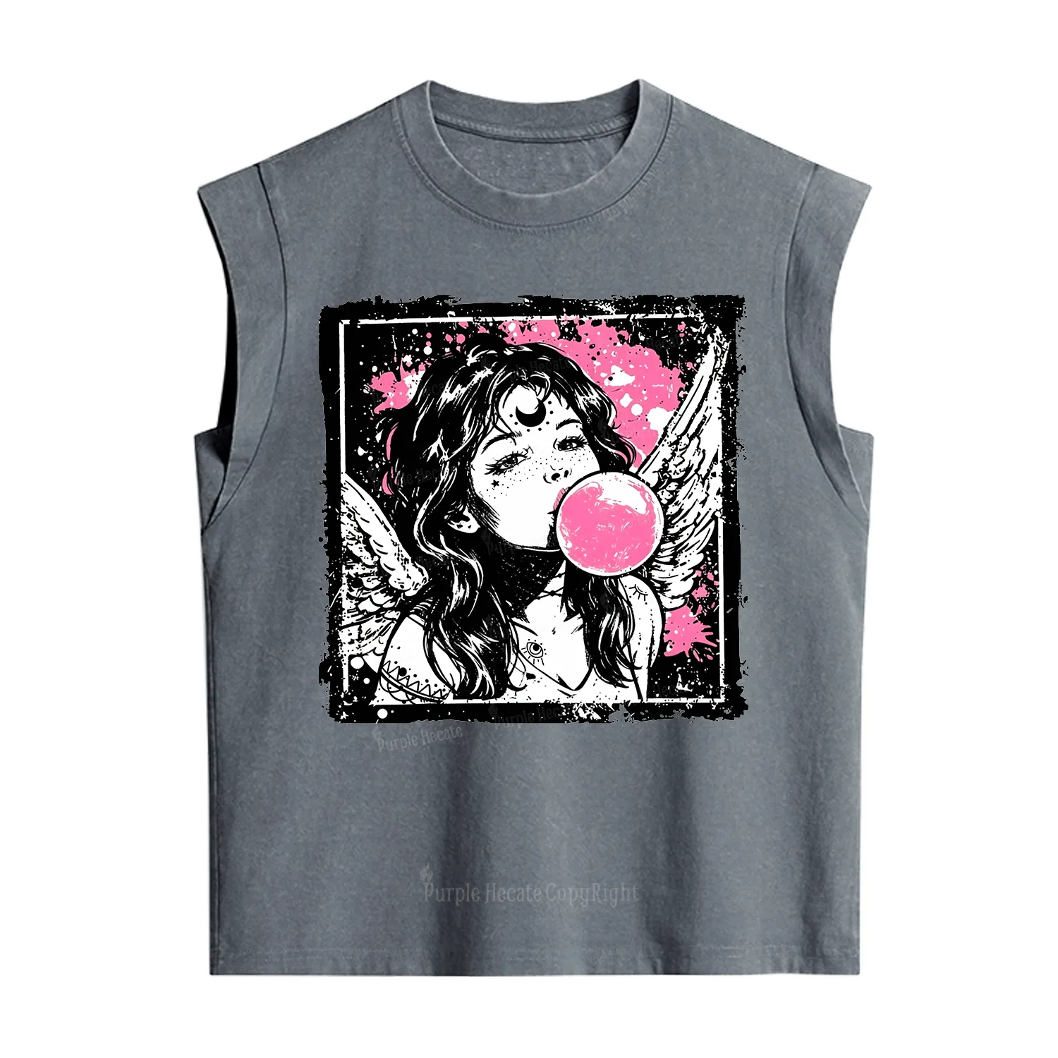 Purplehecate Grunge Angel with Bubblegum Vintage Washed Tank