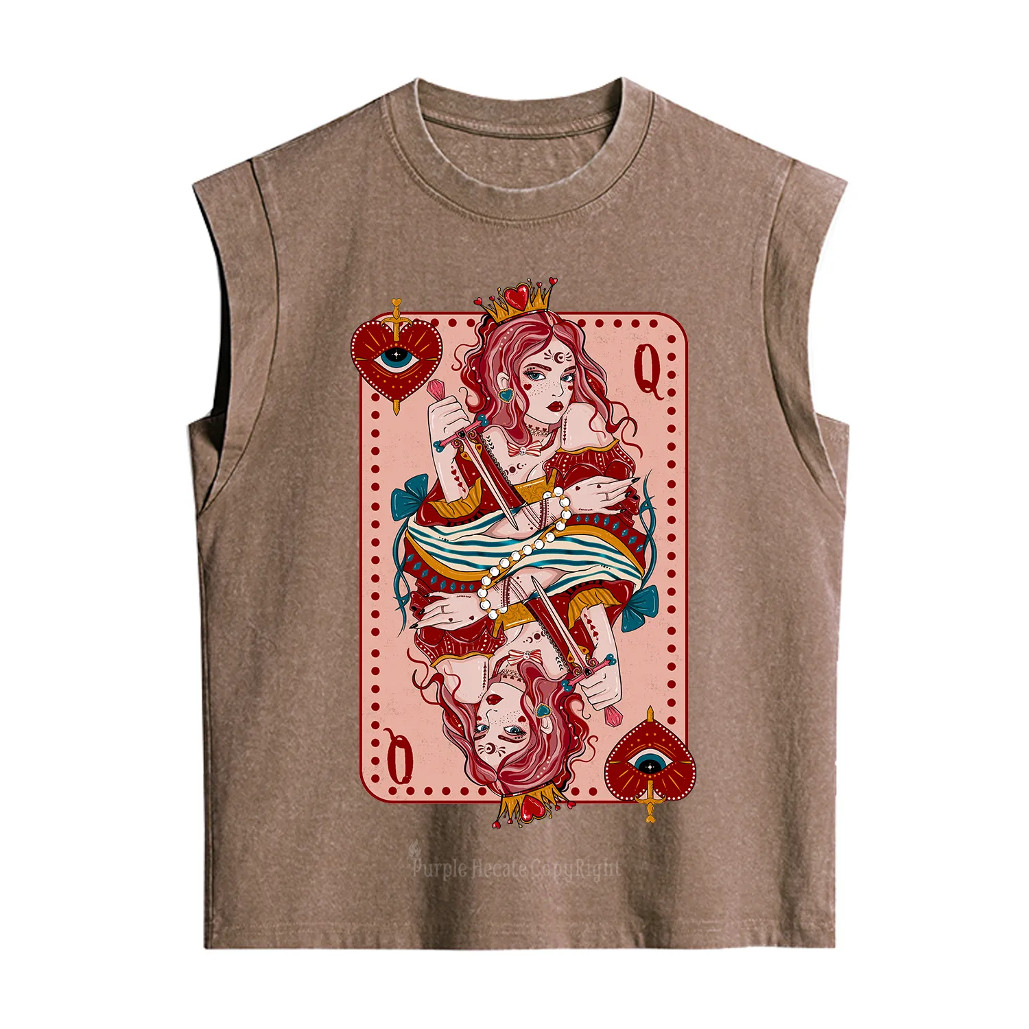 Purplehecate Queen of Hearts Vintage Washed Tank