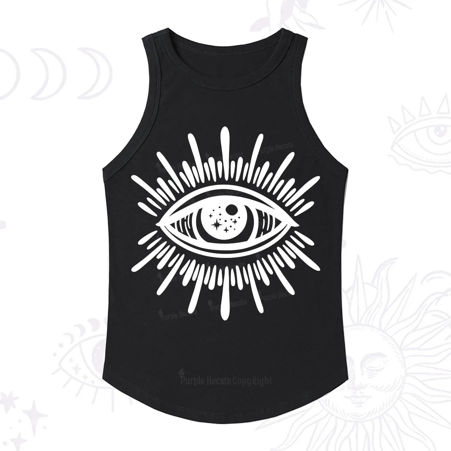Purplehecate Evil Eye Ribbed Tank Top