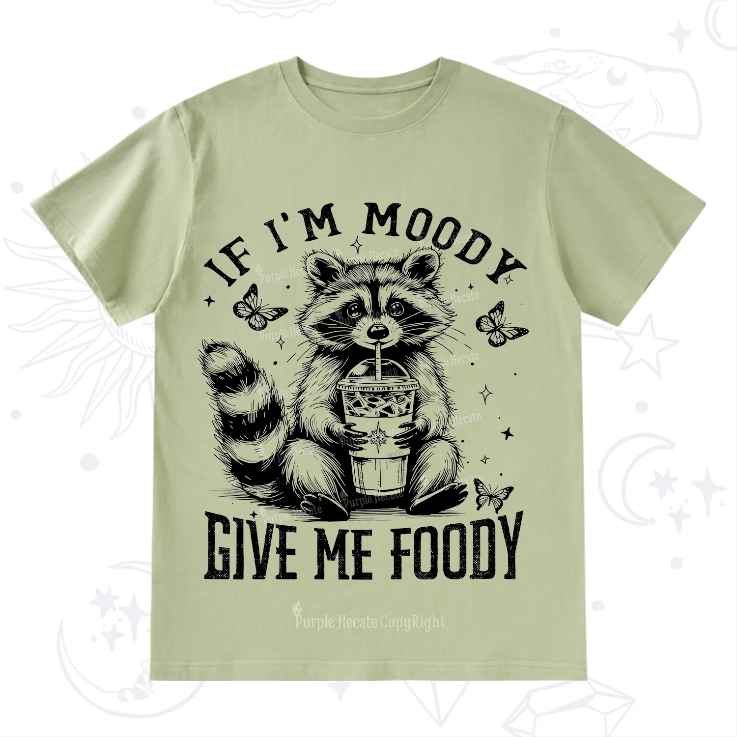 Purplehecate If I'm Moody Give Me Foody T-Shirt
