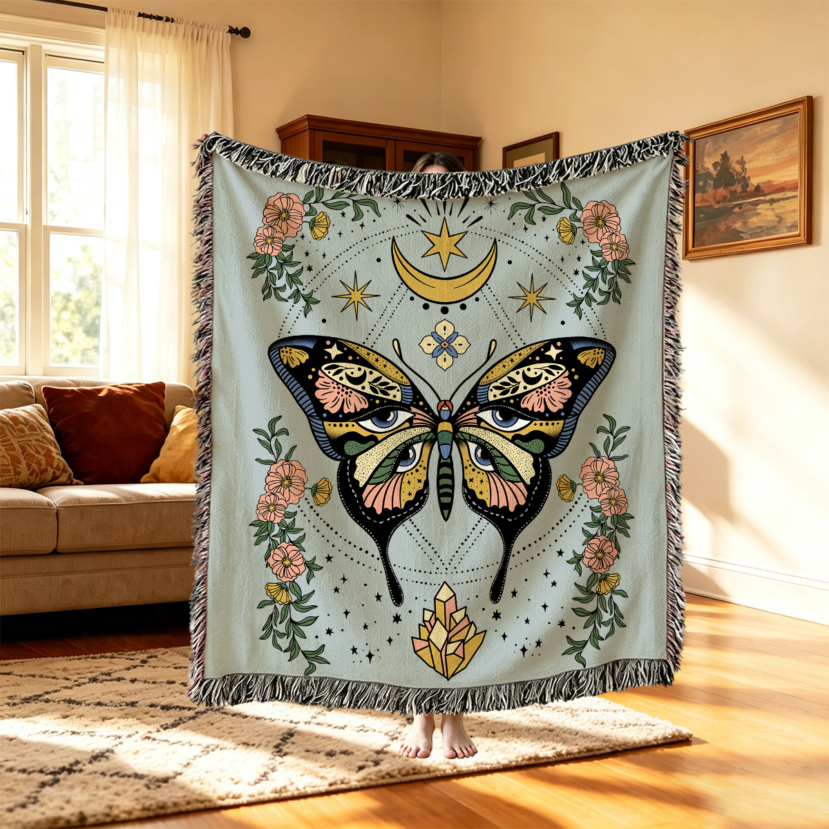 Purplehecate I Am Opening Woven Tapestry Blanket