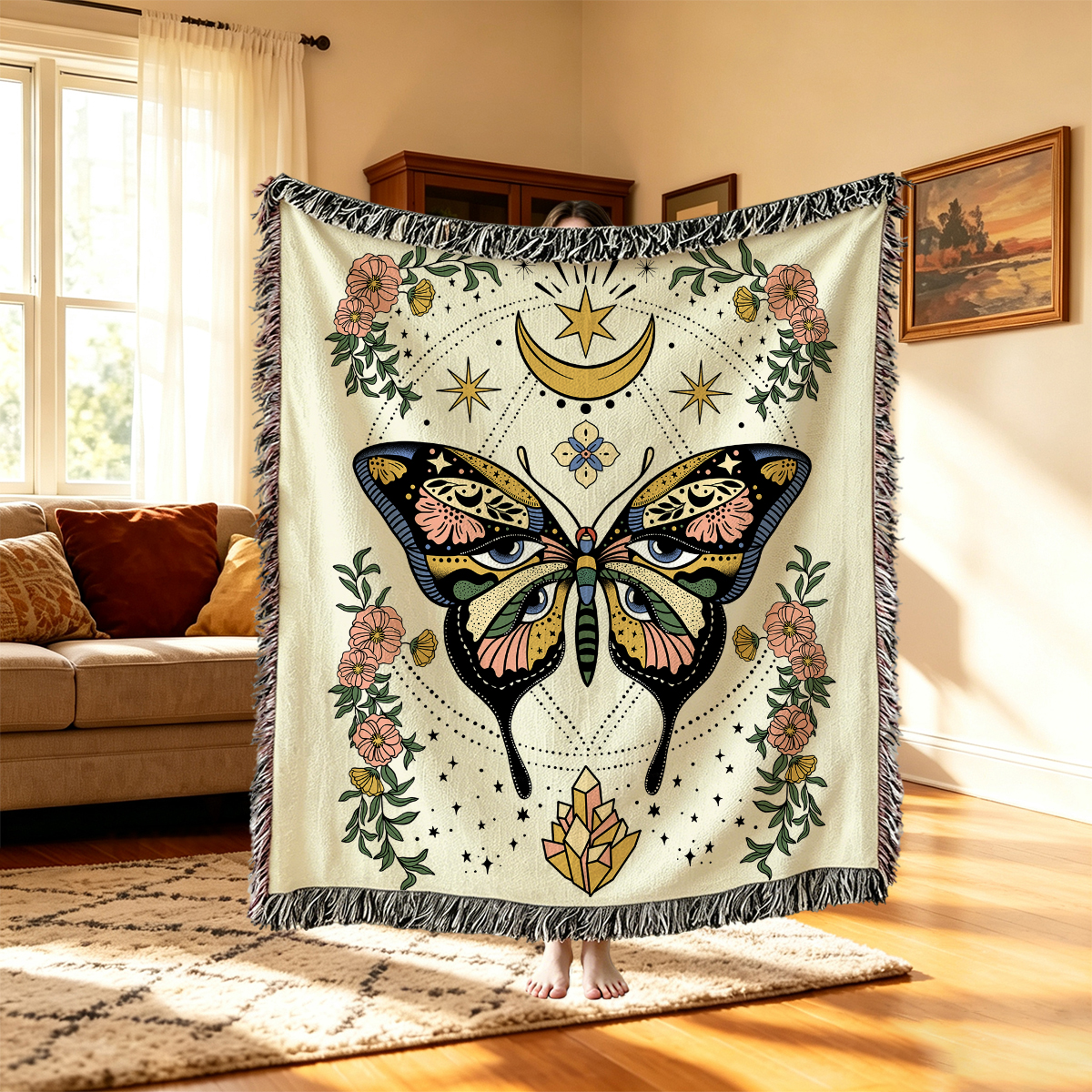Purplehecate I Am Opening Woven Tapestry Blanket