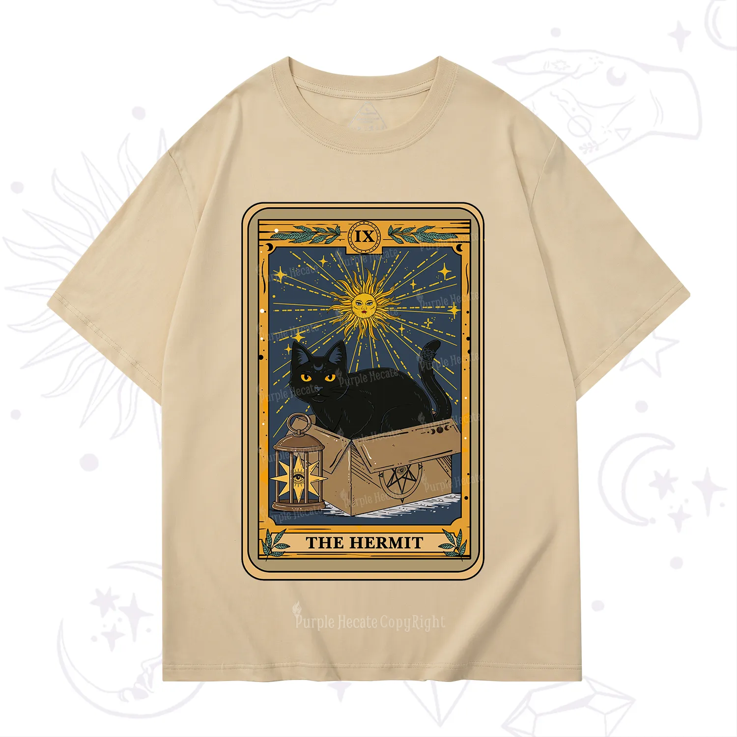 Purplehecate The Hermit Card Cat Lover T-Shirt