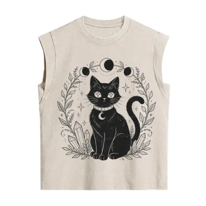 Purplehecate Mystical Cat Vintage Washed Tank