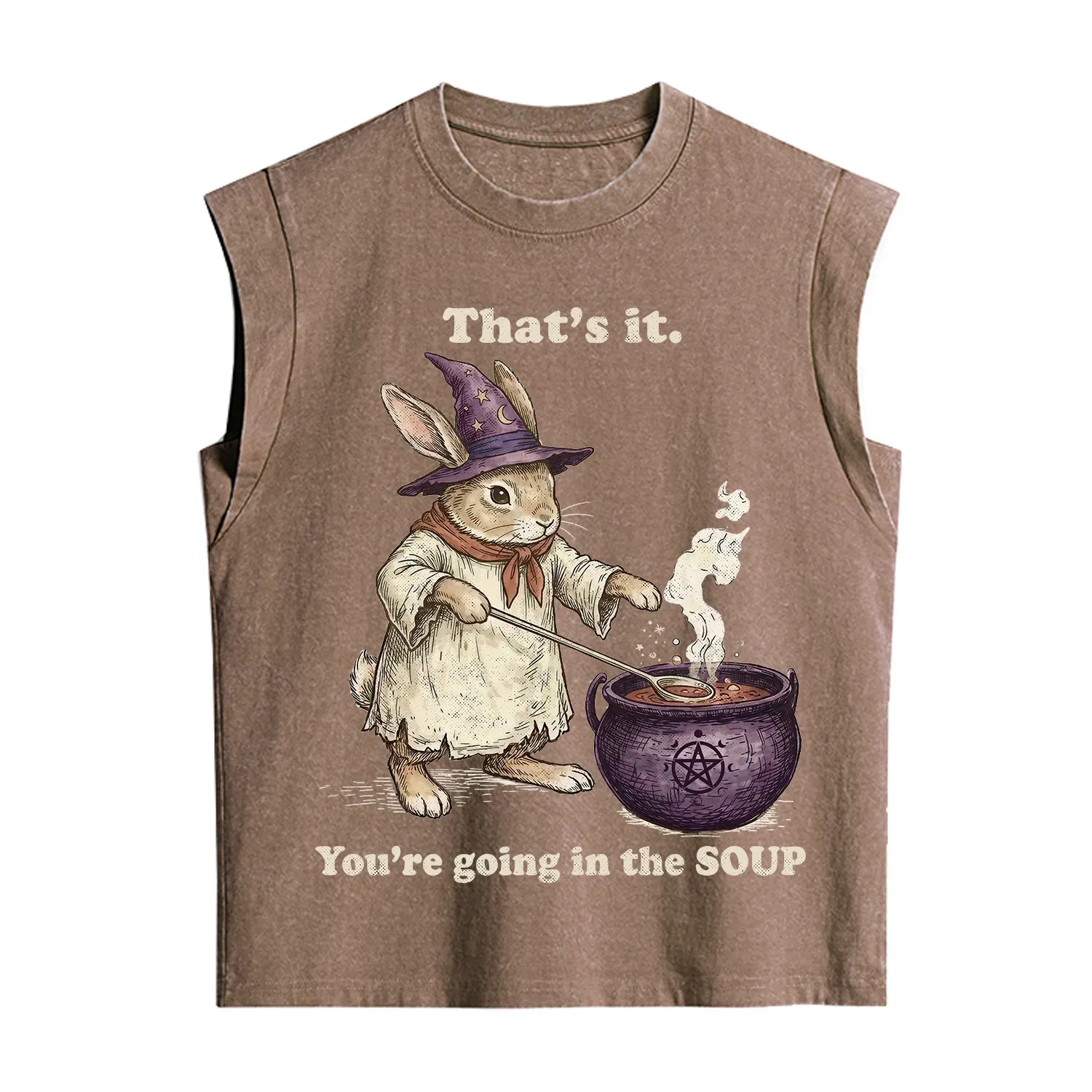 Purplehecate That's It You're Going in the Soup Witch Bunny Vintage Washed Tank