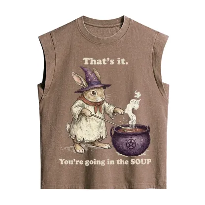 Purplehecate That's It You're Going in the Soup Witch Bunny Vintage Washed Tank