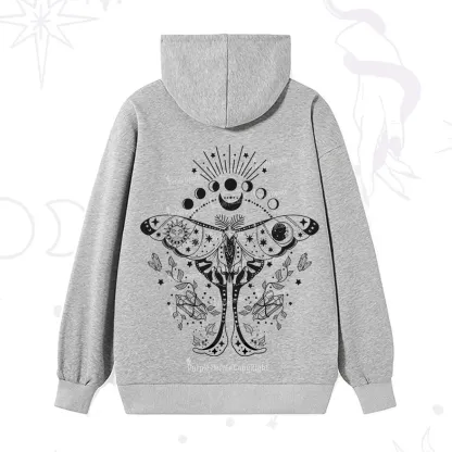Purplehecate Moonlit Celestial Moth Hoodie