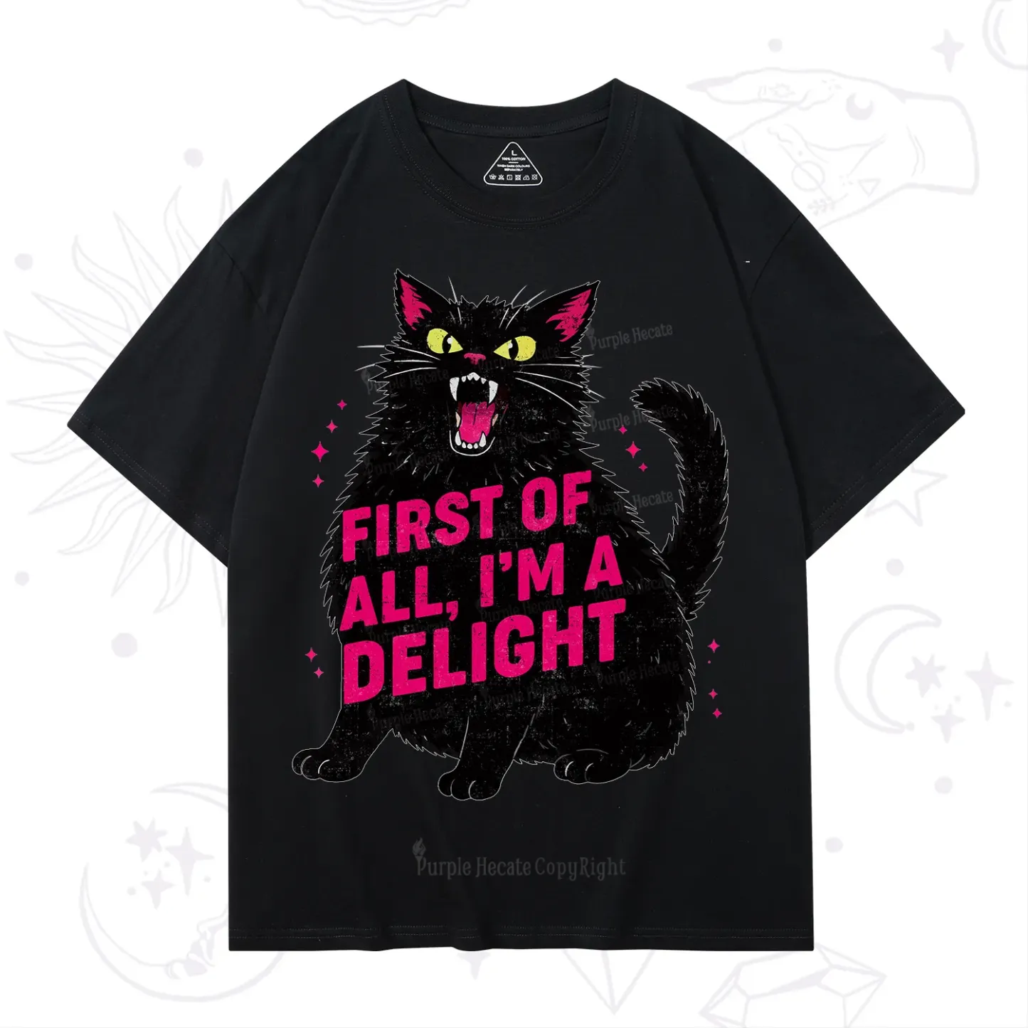 Purplehecate First Of All I'm A Delight Cat T-Shirt