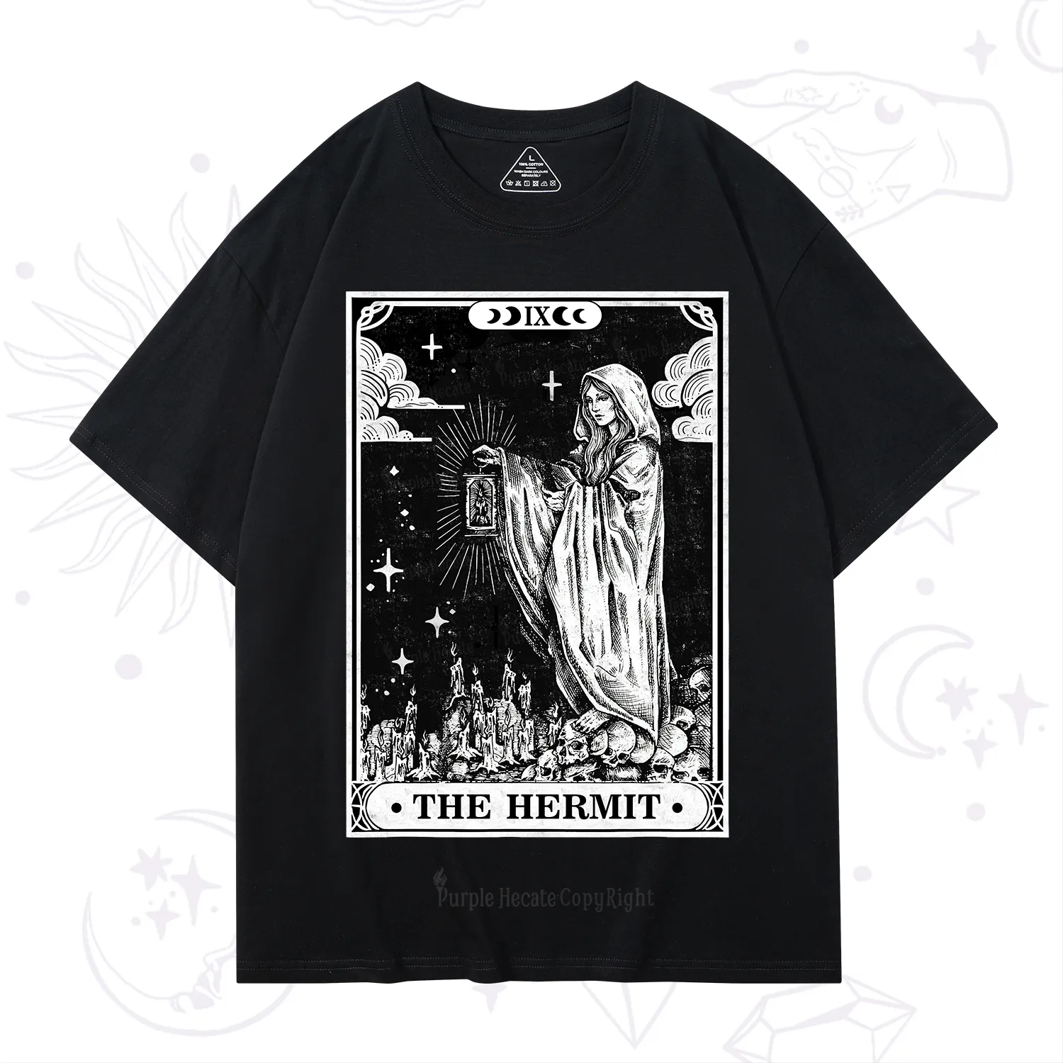 Purplehecate The Hermit Goddess Tarot Card T-Shirt