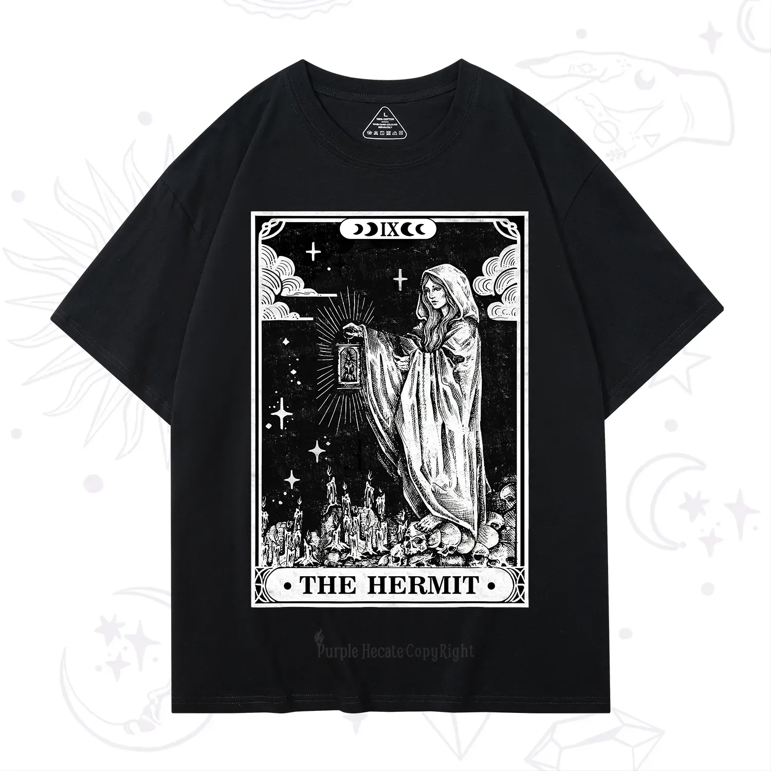 Purplehecate The Hermit Goddess Tarot Card T-Shirt