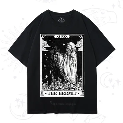 Purplehecate The Hermit Goddess Tarot Card T-Shirt
