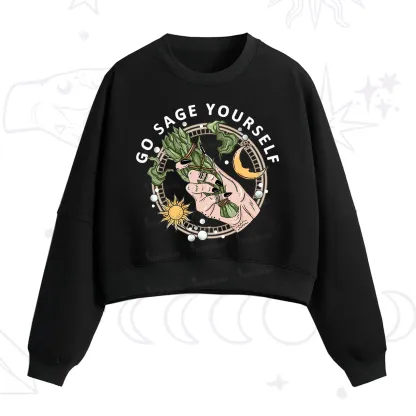 Purplehecate Go Sage Yourself Fleece Cropped Sweatshirt