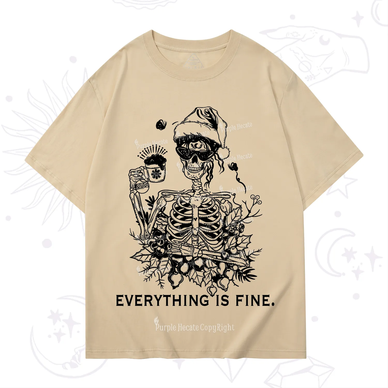 Purplehecate Everything Is Fine Christmas T-Shirt