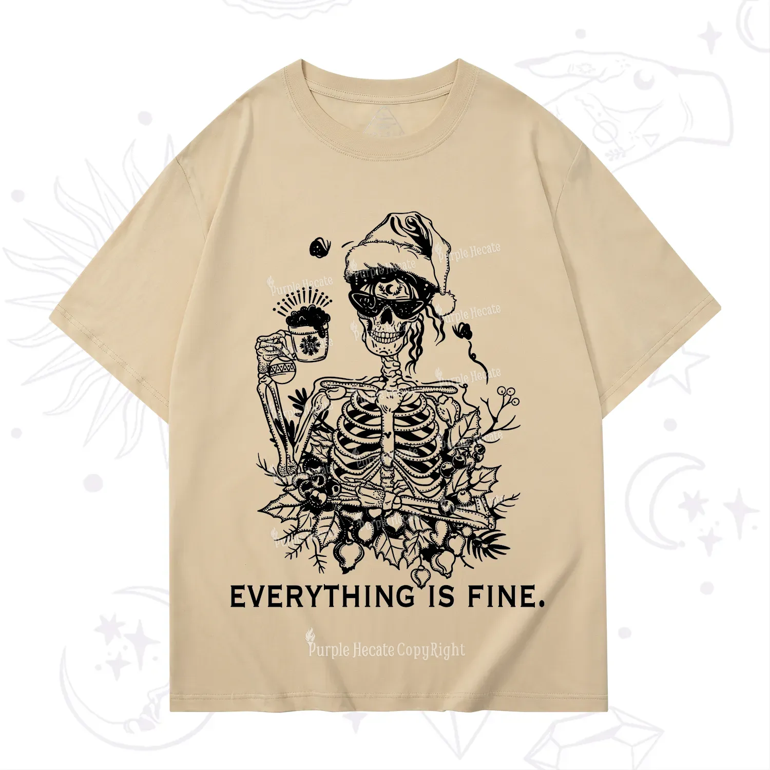Purplehecate Everything Is Fine Christmas T-Shirt