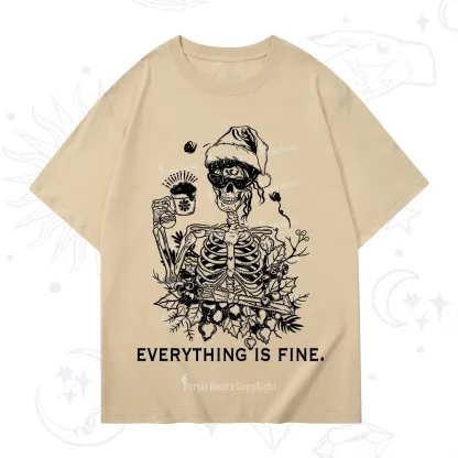 Purplehecate Everything Is Fine Christmas T-Shirt