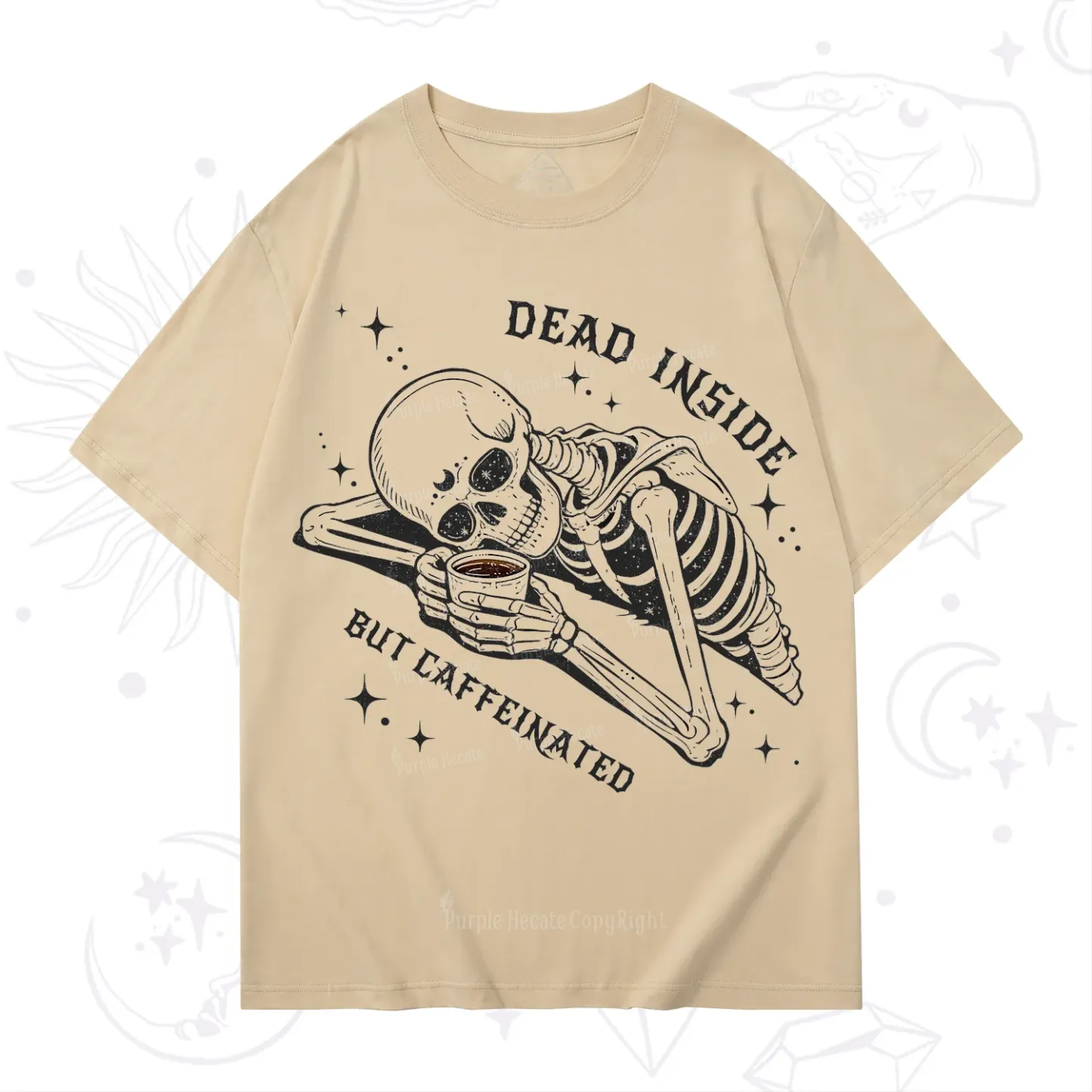 Purplehecate Dead Inside But Caffeinated T-Shirt