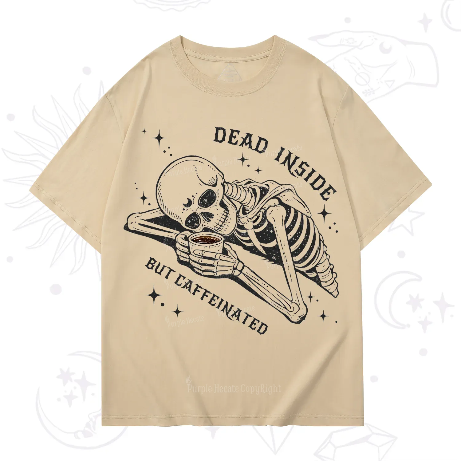 Purplehecate Dead Inside But Caffeinated T-Shirt