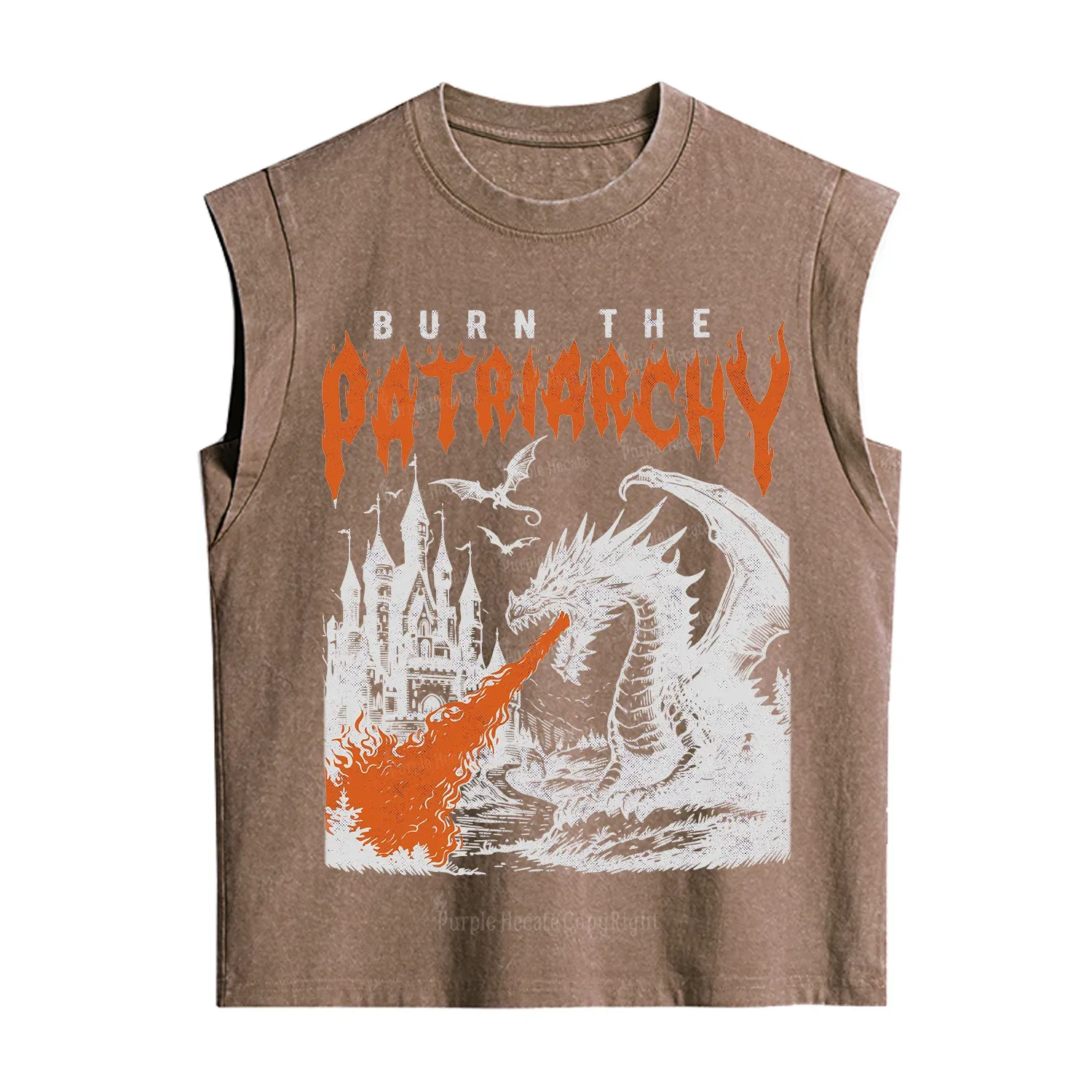 Purplehecate Burn the Patriarchy Dragon Vintage Washed Tank