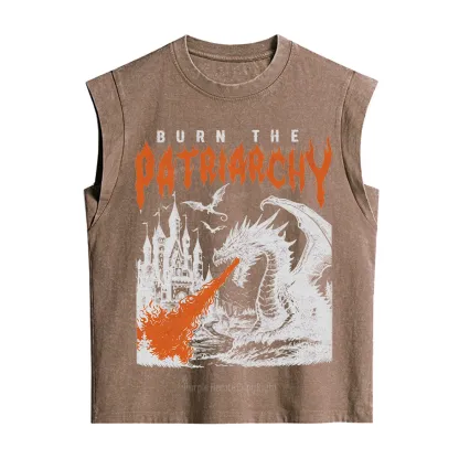 Purplehecate Burn the Patriarchy Dragon Vintage Washed Tank